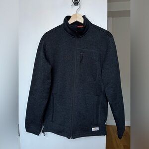 ORVIS Men's Black Full-Zip Fleece Sweater Jacket S Blue Gray